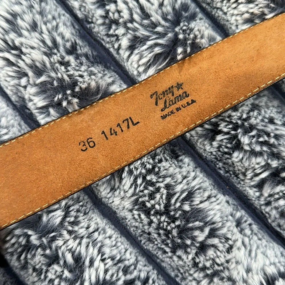 Tony Lama men’s brown western leather belt size 36